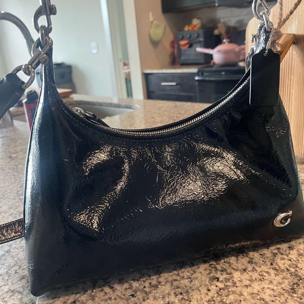 Coach Juliet Black Glazed Leather